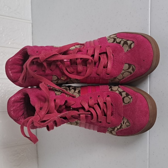 Coach Alara High Top Wedge Sneakers in Hot Pink 6.5 - Picture 6 of 12
